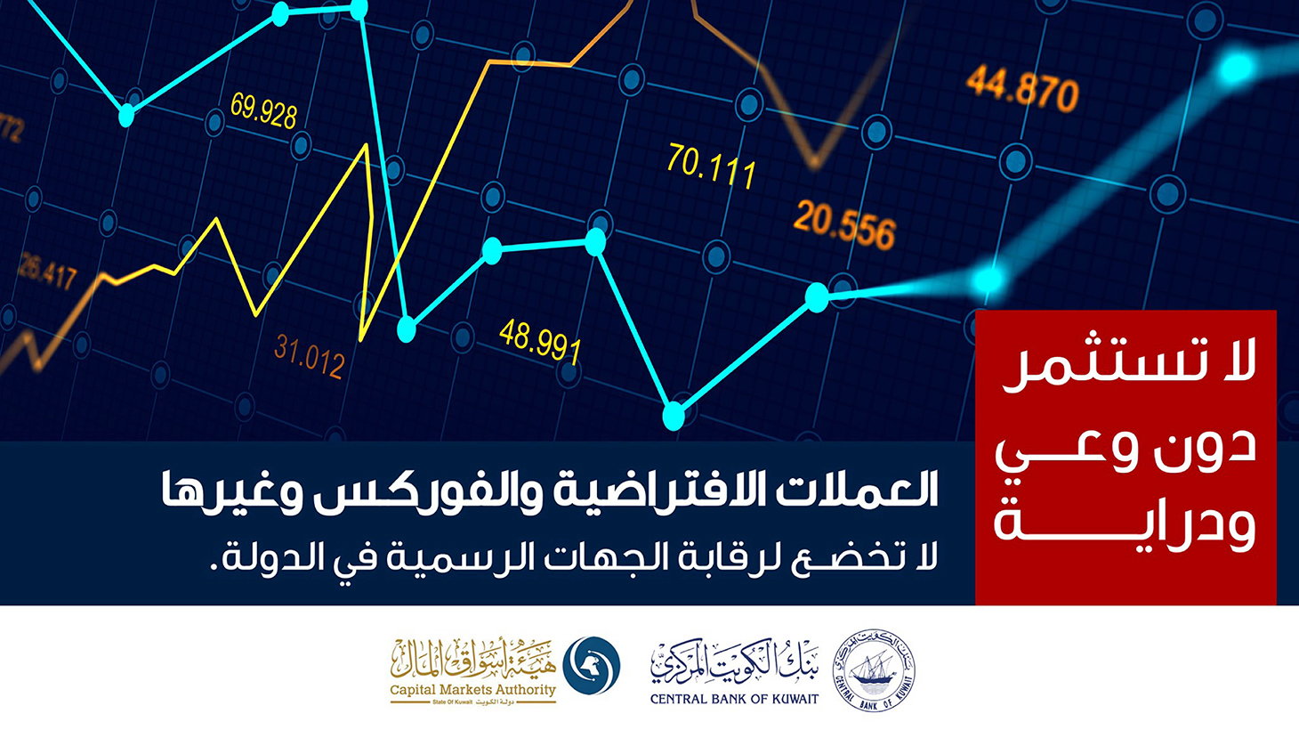 28 11 21 بيان صحفي بنك الكويت المركزي وهيئة أسواق المال يطلقان حملة